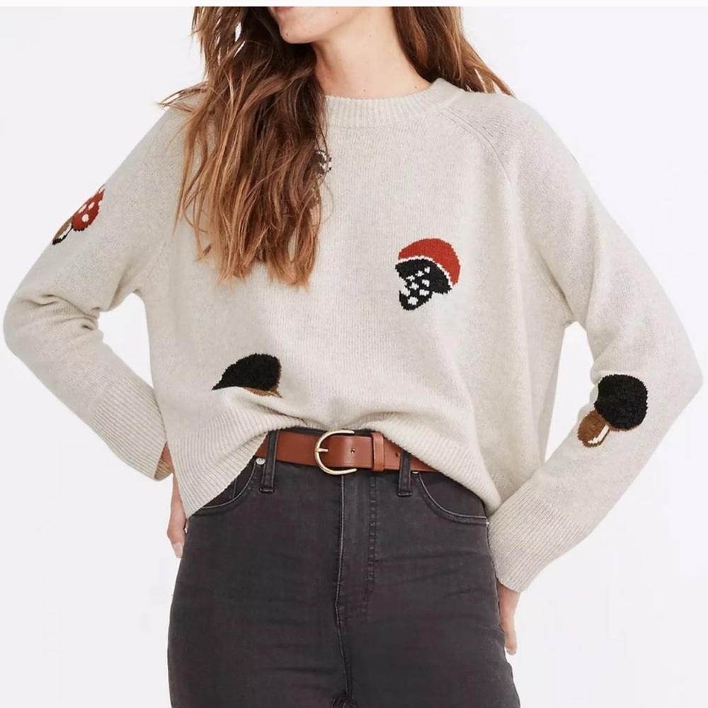 MADEWELL Mushroom Intarsia Sweater / HEATHER FOG